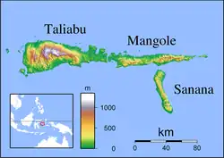 Sula Islands Regency is located in Sula Islands