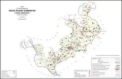 Map showing Jamipur (#879) in Sumerpur CD block