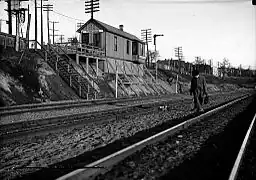 Temporary station in 1911.