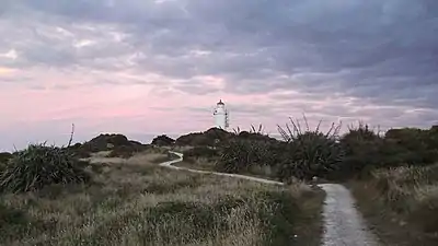 Sunset over the lighthouse