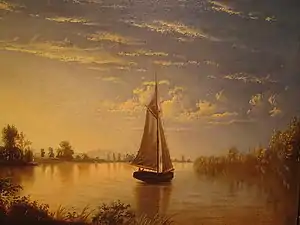 Sunset on the Sacramento River (1869) by Fortunato Arriola