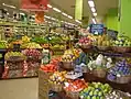 The produce section in a supermarket