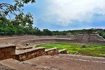 Raised platform at Surajkund at which sun temple was situated.