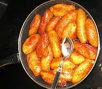 Fried, sweetened sweet potato, India