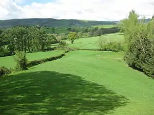 Sycharth, Motte and  Bailey Castle looking towards Llansilin