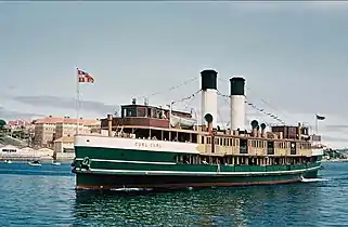 Curl Curl approaches Manly Wharf, 1950s