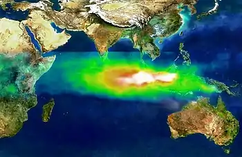 Air pollution over Southeast Asia in October 1997