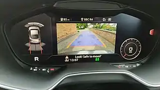 Backup camera displayed in digital instrument panel