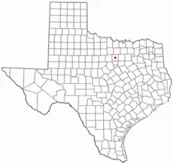 Location of Weatherford within Parker County, Texas.