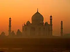 Taj Mahal through the fog