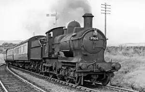 Aberystwyth - Shrewsbury train at Talerddig in 1953