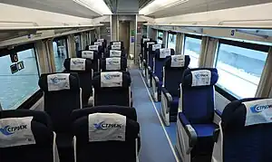 An open coach with 1st class seats