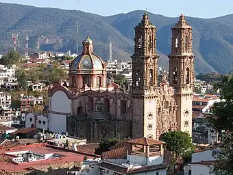 Church of Santa Prisca de Taxco, Taxco, Mexico, by Diego Durán and Cayetano Sigüenza, 1751–1758