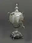 Silver tea urn and base, England, 1770–71