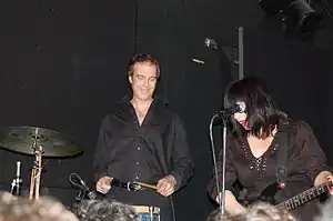 Jim Sclavunos and Lydia Lunch performing with Teenage Jesus and the Jerks in 2008