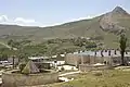 View showing both the caravanserai and türbe