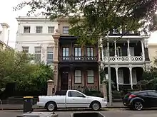 19th-century three-storey Victorian terrace houses in East Melbourne.