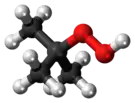 Ball-and-stick model of the tert-butyl hydroperoxide molecule