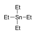 Tetraethyltin, boiling point 63–65° /12 mm[clarification needed] is a catalyst. The "Et" symbol stands for ethyl group.