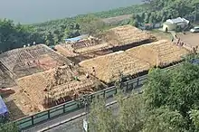 Thatching by hay for making Pandals at Kolkata