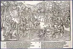 Plate 4. The Irish chieftain receives the priest's blessing before departing to fight the English, who are shown in full armour.