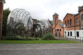 The glasshouses with visitor centre to left, 2016