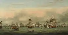 Image 5Battle of the Saintes by Thomas Mitchell. This 1782 battle between the British and French navies took place near Guadeloupe. (from History of the Caribbean)