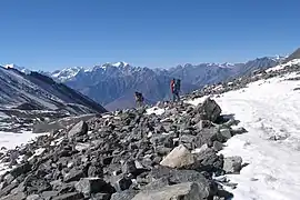 Facing West, Dhaulagiri range distant on the far left