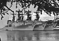 USS Hewitt, USS Kinkaid and USS John Young at Pearl Harbor in March 1980