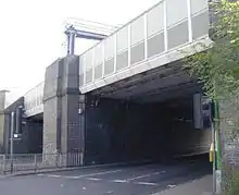 Rail bridge at Three Bridges Railway Station