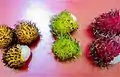 Three colors of rambutan