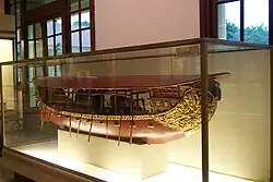 Model of Vietnamese gunboat, seventeenth century, object of worship at Keo Temple in Thái Bình.