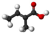 Ball-and-stick model of tiglic acid