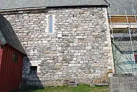 Restoration of the church wall in 2011