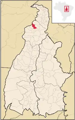 Location in Tocantins  state