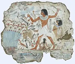 Fresco which depicts Nebamun hunting birds; c. 1350 BC