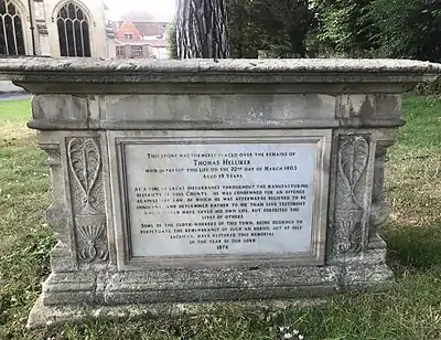 Thomas Helliker's tomb in St James' churchyard