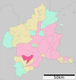 Location of Tomioka in Gunma Prefecture