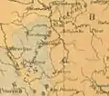 Ethnic composition of Toplica/Morava regions with pre-1878 borders by the English-German cartographer E.G. Ravenstein (1880)