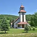 Modern church of Saint Peter and Paul in Topoľa