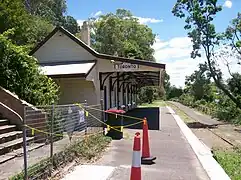 The platform and station building