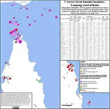 Languages used at home by Torres Strait Islanders in localities with significant share of Torres Strait islander population