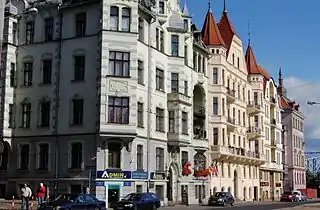 Historic tenement houses along Warszawska Street