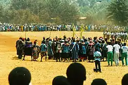 Traditional dance display in Nkambe-town, around 1990 in dry season