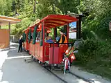 The Riffelalp tram at Riffelalp station on the Gornergrat railway