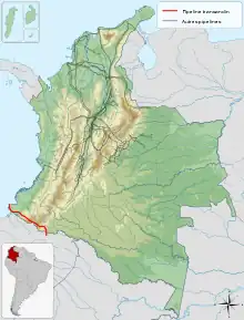 Location of Transandino pipeline