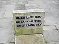 Trilingual sign in Enniskillen, Northern Ireland, in English, Irish and Ulster Scots