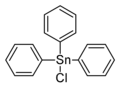 Triphenyltin chloride, a highly toxic white solid, used as a biocide