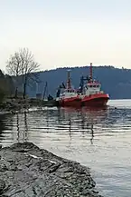 Tug boats near Norsk Hydro at Herøya, Porsgrunn