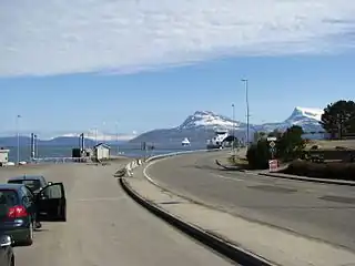 Bognes ferry harbour, southwestern shore of Tysfjord